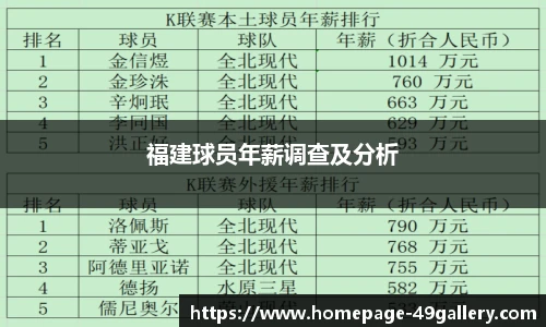 福建球员年薪调查及分析